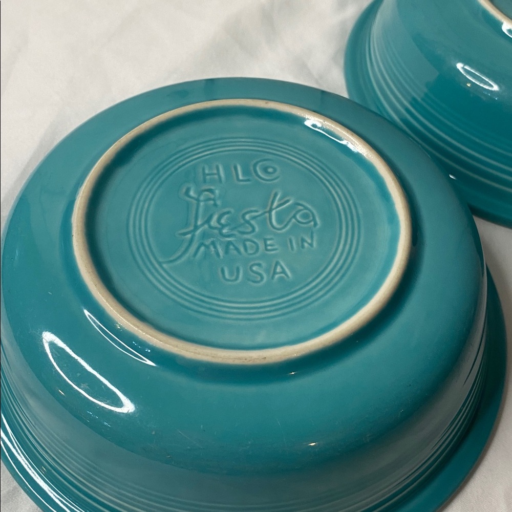 2 Fiestaware Vintage bowl Fiesta Original turquoise blue 6 3/4” - Picture 3 of 9